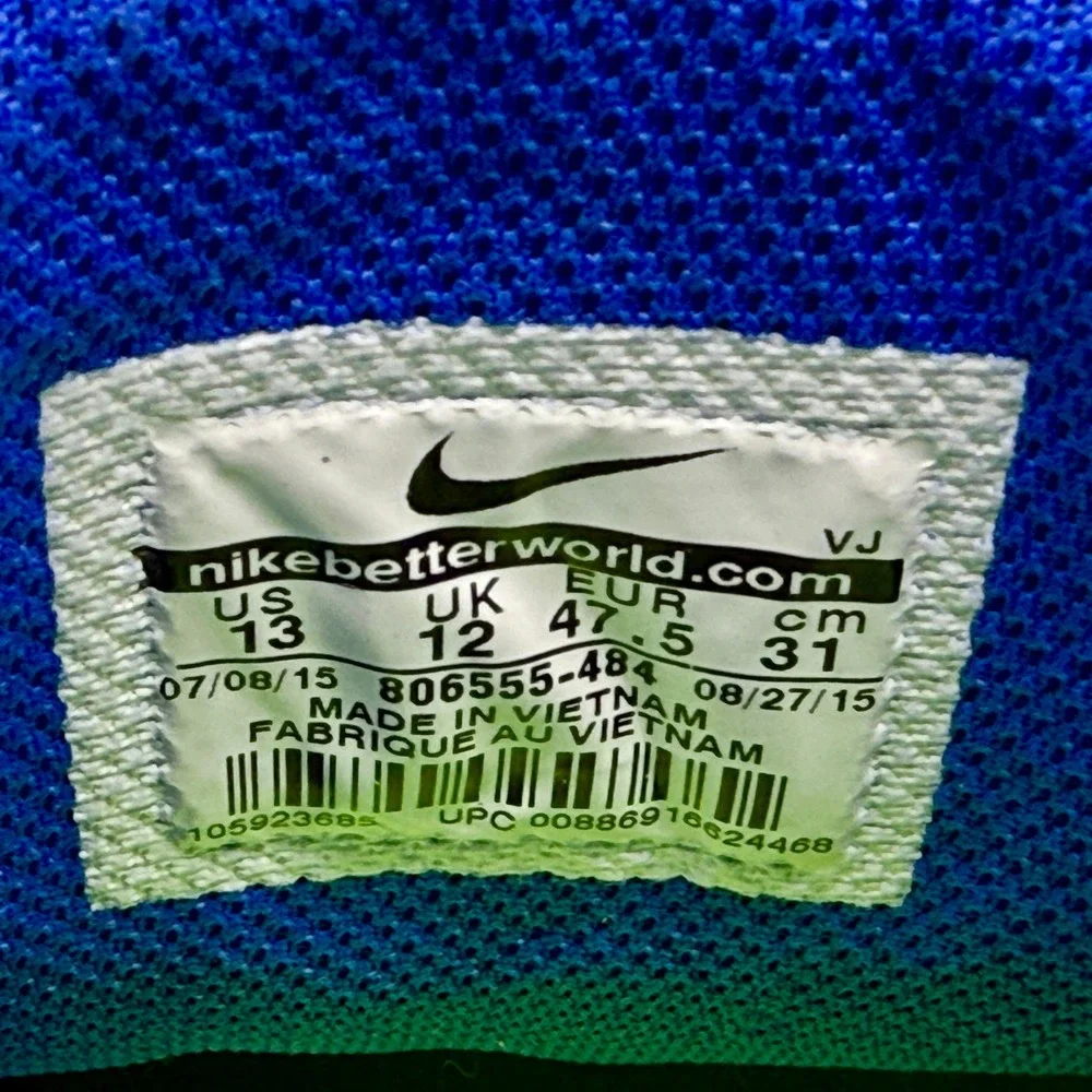 Nike Rival M8 Multi Use Racing Track Cleats with Spikes Blue Orange Mens Size 13